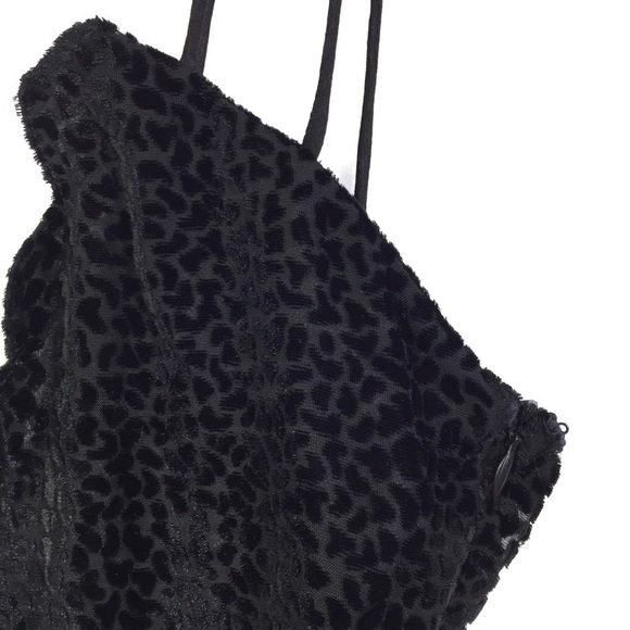 Sugar + Lips Sheer Leopard Velvet Slip Dress M - Picture 5 of 9